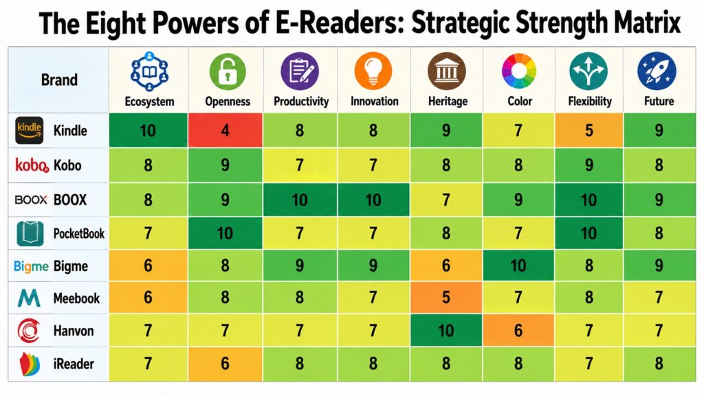 The Eight Powers of E-Readers: Strategic Strength Matrix