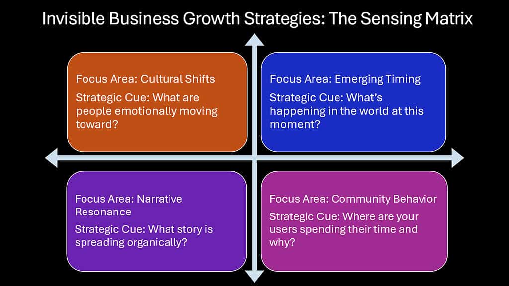 Invisible Business Growth Strategies -- The Sensing Matrix