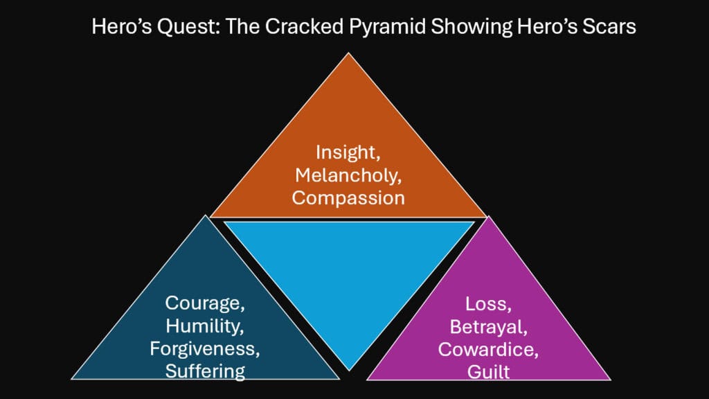 Hero’s Quest -- The Cracked Pyramid Showing Hero’s Scars