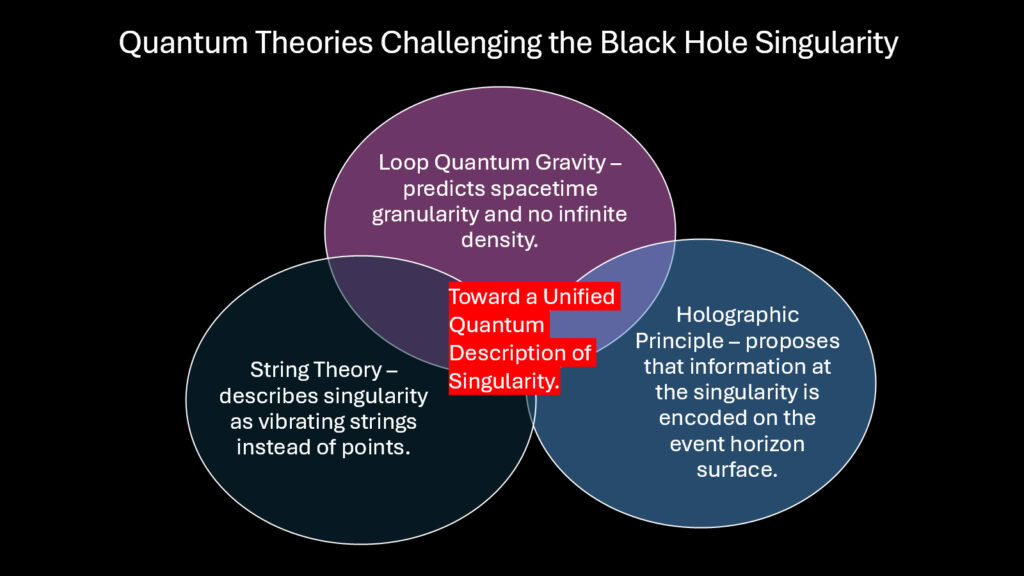 Quantum Theories Challenging the Black Hole Singularity