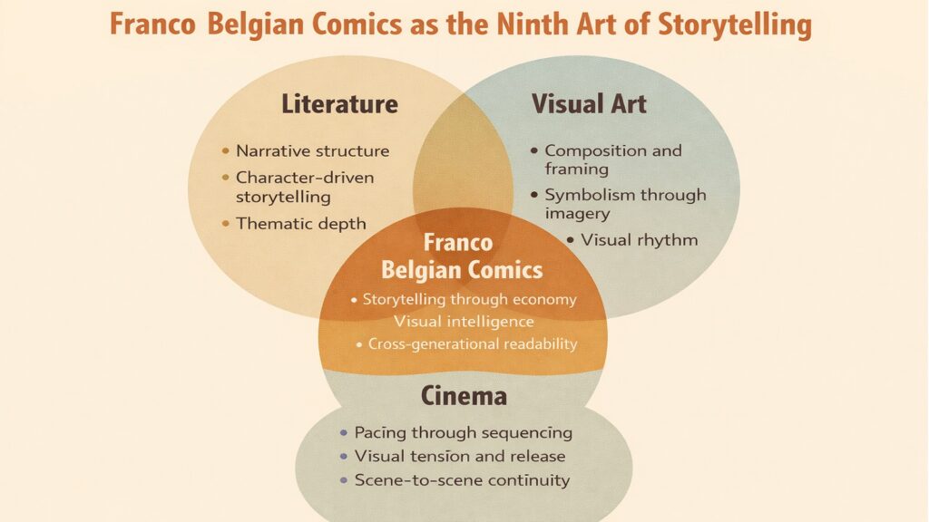 Franco Belgian Comics as the Ninth Art of Storytelling