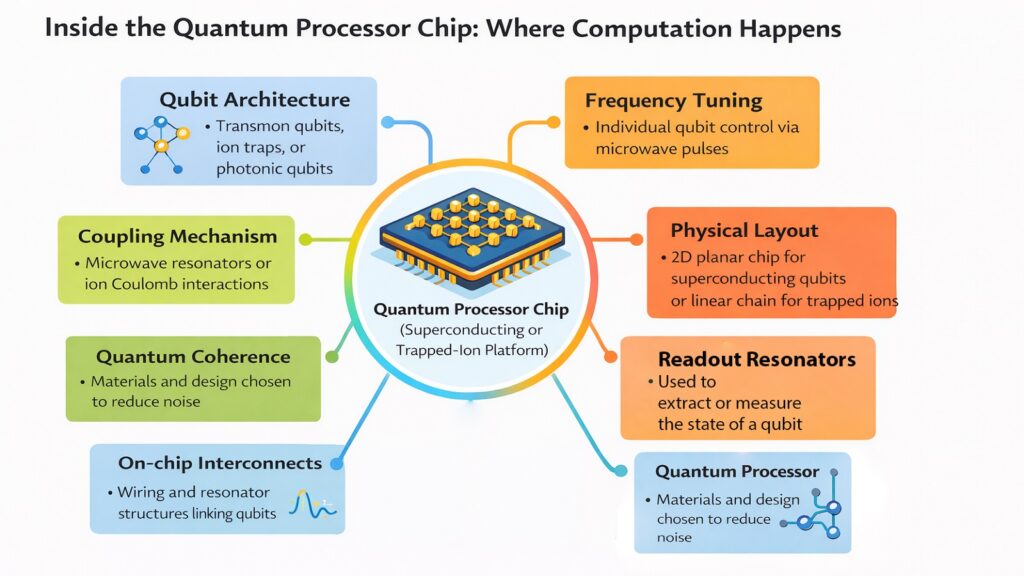 Inside the Quantum Processor Chip -- Where Computation Happens