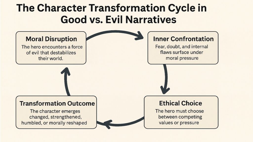 The Character Transformation Cycle in Good vs. Evil Narratives