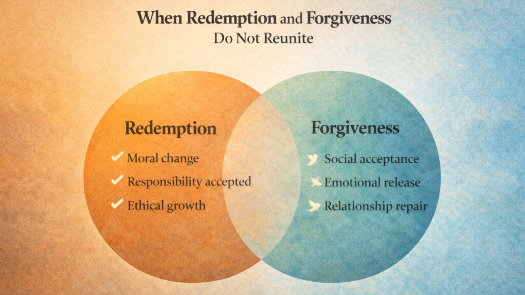 When Redemption and Forgiveness Do Not Reunite