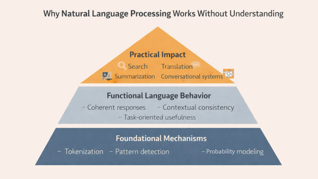 Why Natural Language Processing Works Without Understanding