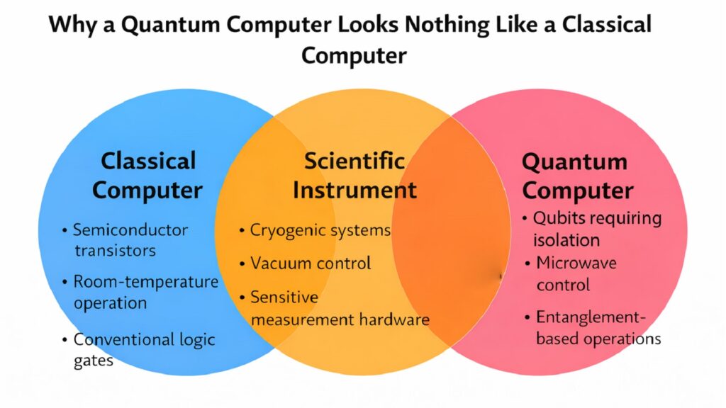 Why a Quantum Computer Looks Nothing Like a Classical Computer