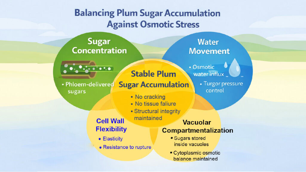 Balancing Plum Sugar Accumulation Against Osmotic Stress