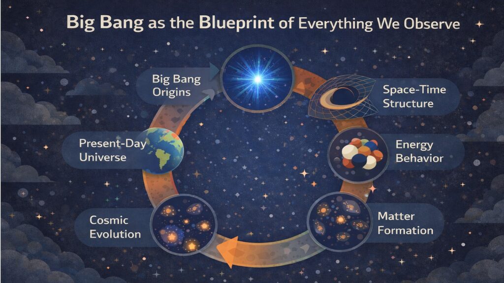 Big Bang as the Blueprint of Everything We Observe