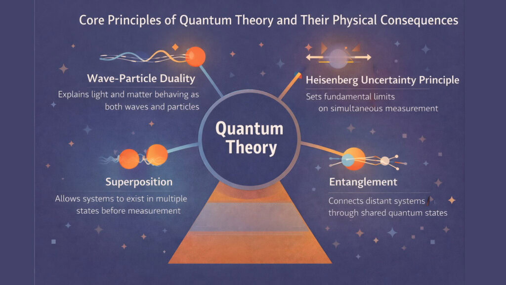 Core Principles of Quantum Theory and Their Physical Consequences