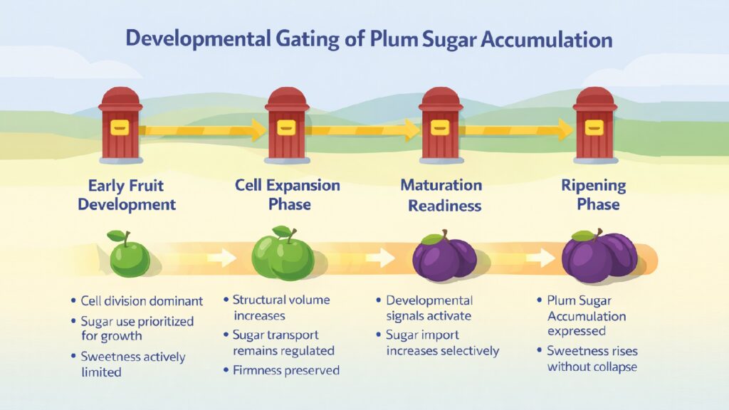 Developmental Gating of Plum Sugar Accumulation