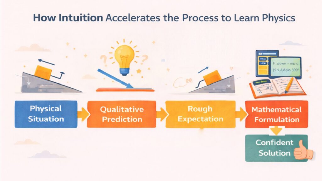 How Intuition Accelerates the Process to Learn Physics
