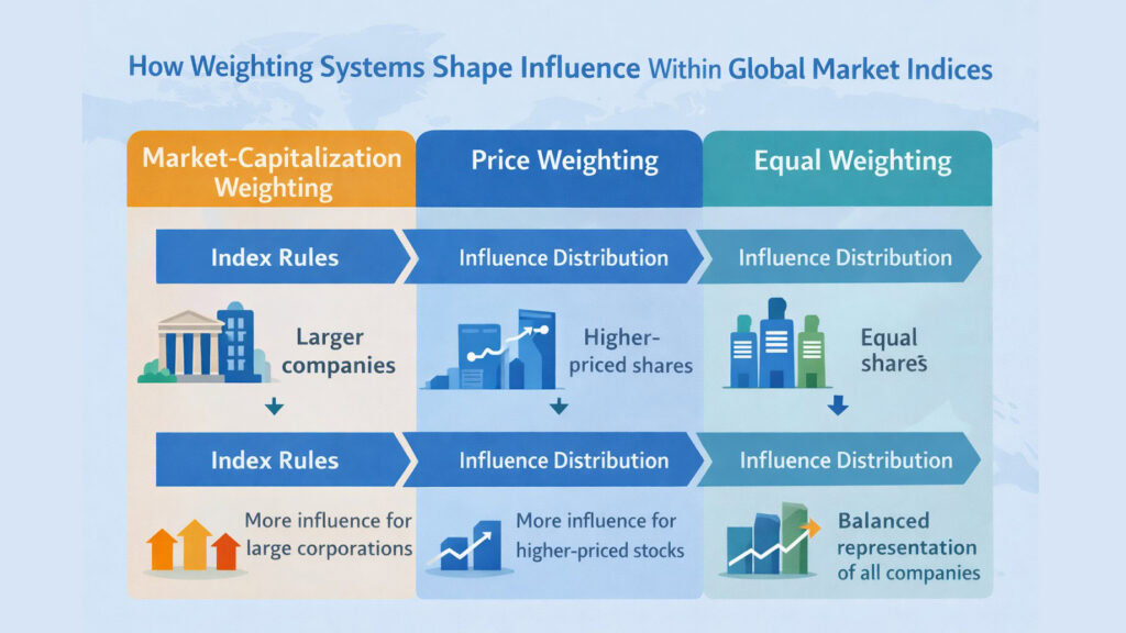 How Weighting Systems Shape Influence Within Global Market Indices