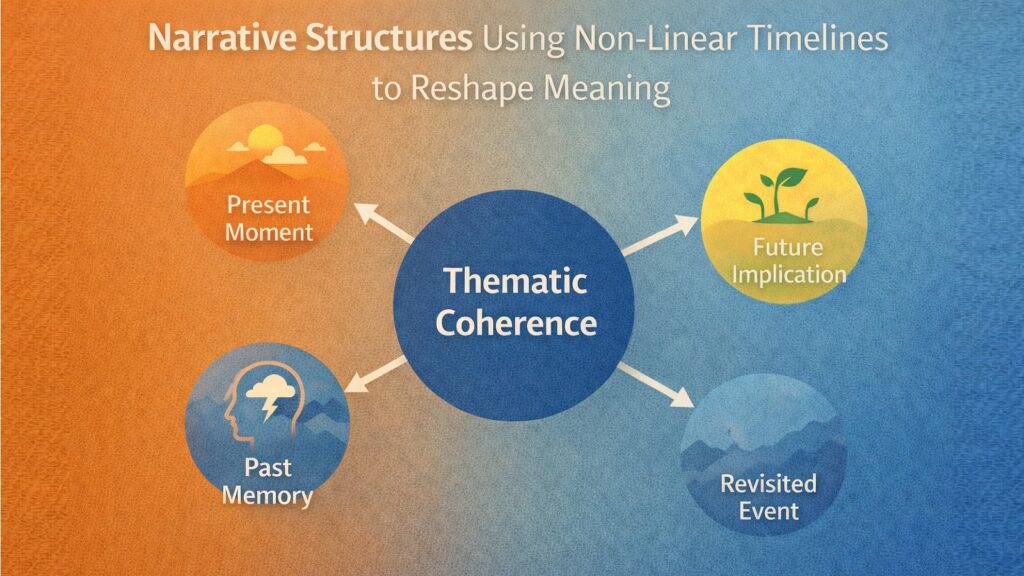 Narrative Structures Using Non-Linear Timeline to Reshape Meaning