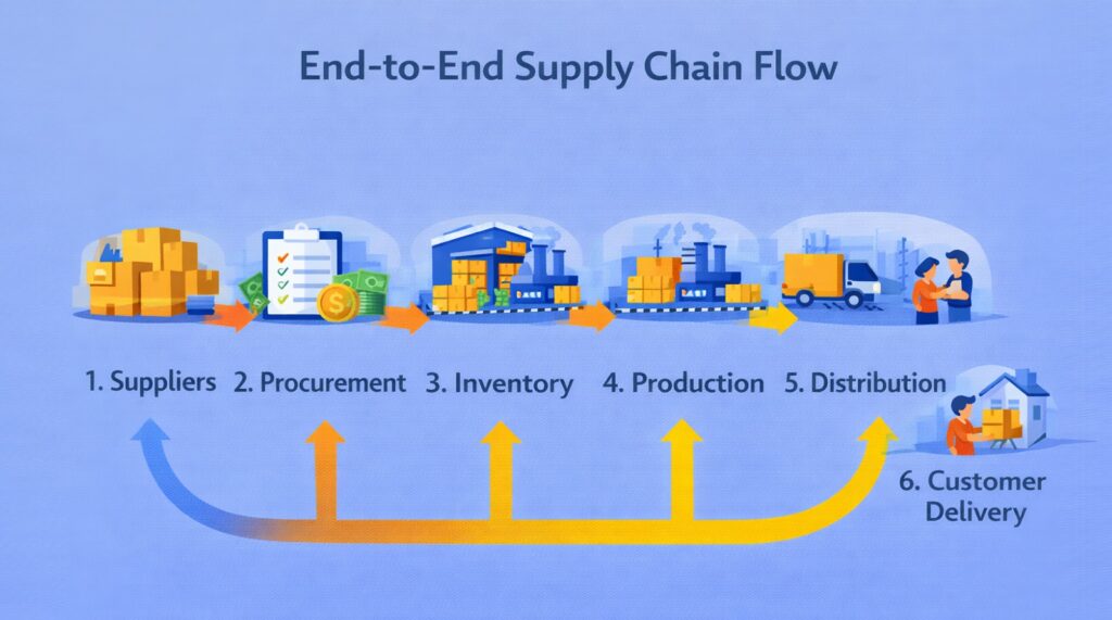Business Functions -- End to End Supply Chain Flow