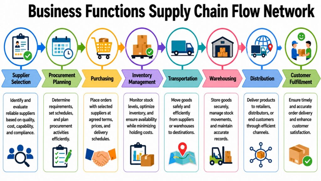 Business Functions Supply Chain Flow Network