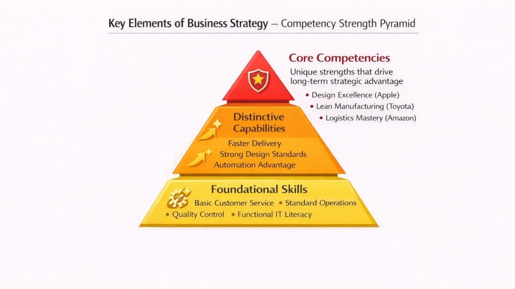 Key Elements of Business Strategy – Competency Strength Pyramid