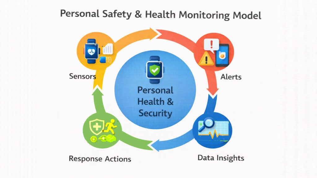 Personal Tech Devices -- Personal Safety and Health Monitoring Model