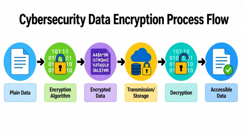 Cybersecurity Data Encryption Process Flow