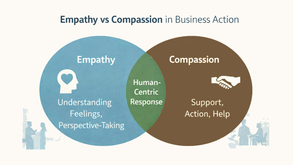 Human-Centric Business and Empathy vs Compassion in Business Action
