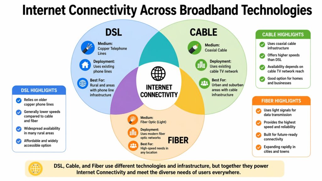 Internet Connectivity Across Broadband Technologies