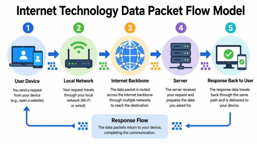 Internet Technology Data Packet Flow Model