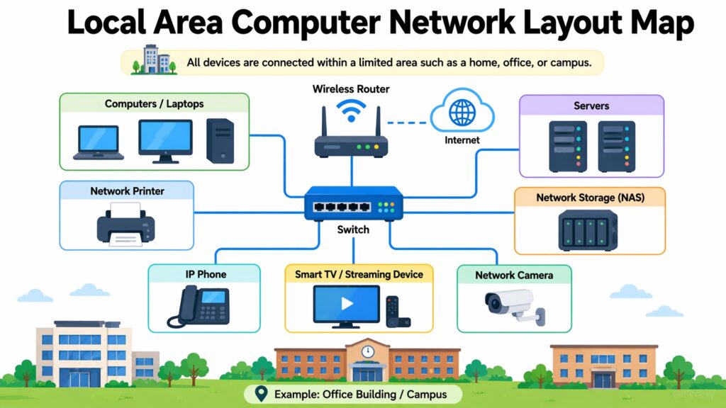 Local Area Computer Network Layout Map
