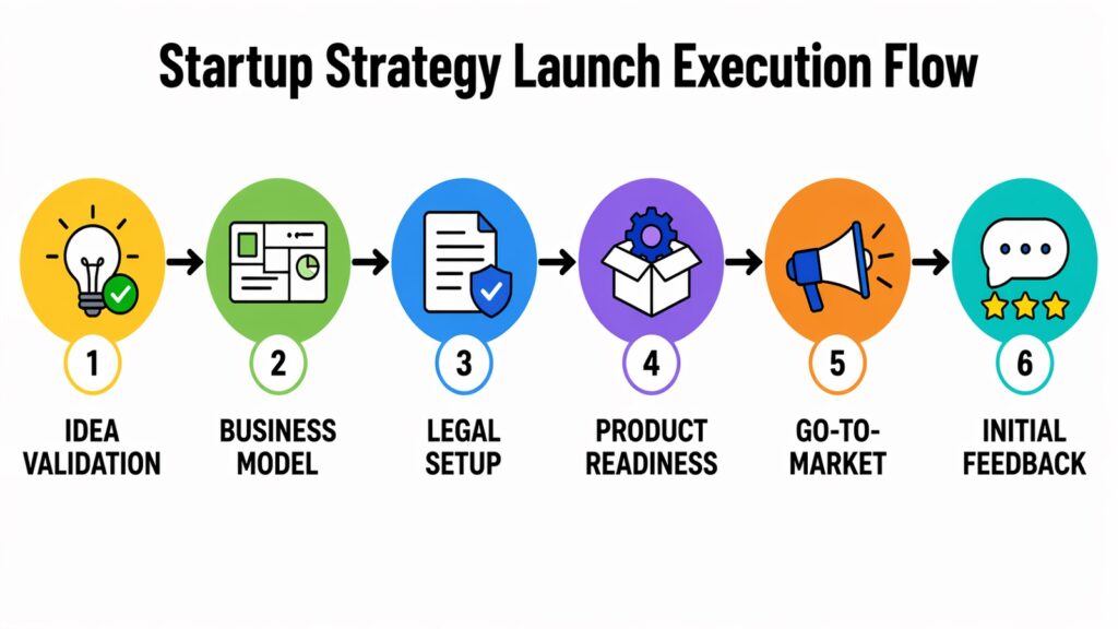 Startup Strategy Launch Execution Flow