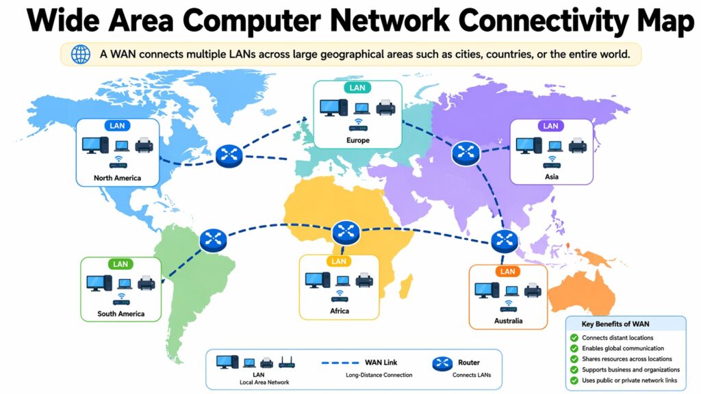 Wide Area Computer Network Connectivity Map