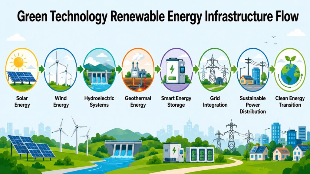 Green Technology Renewable Energy Infrastructure Flow