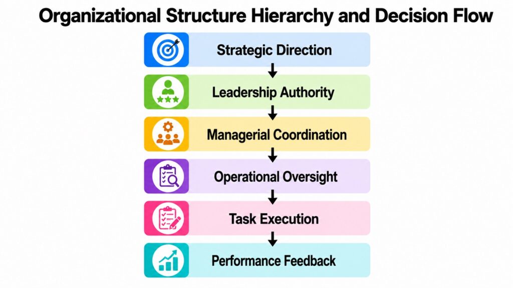 Organizational Structure Hierarchy and Decision Flow