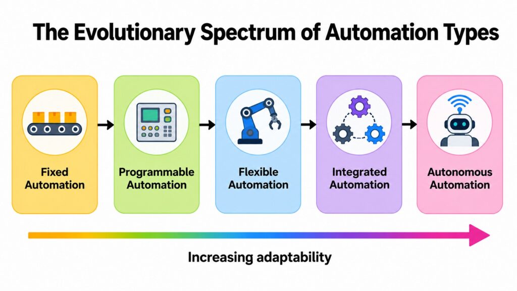 The Evolutionary Spectrum of Automation Types
