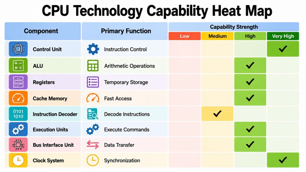 CPU Technology Capability Heat Map