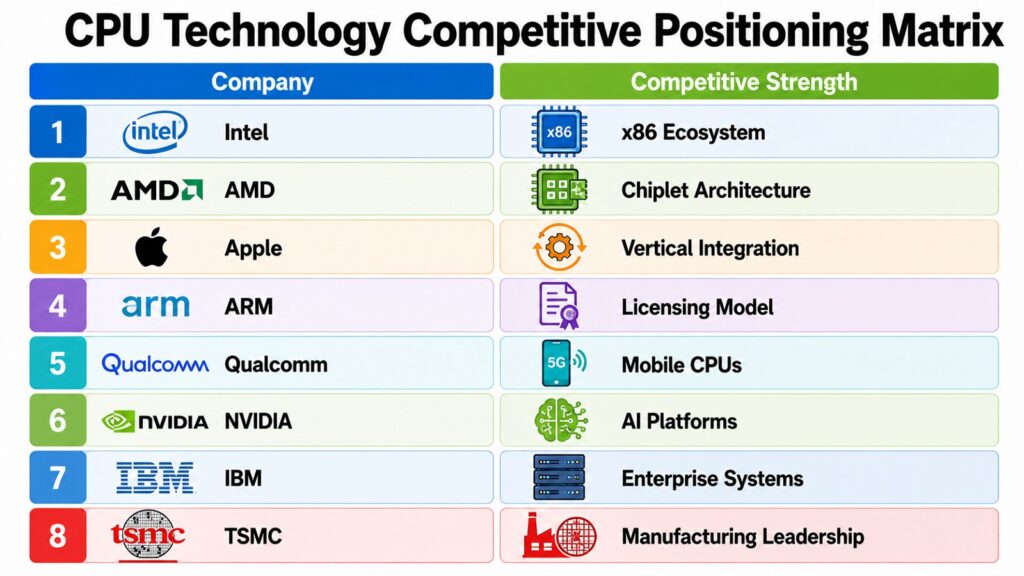 CPU Technology Competitive Positioning Matrix