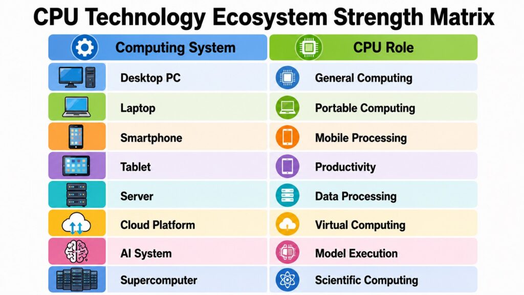 CPU Technology Ecosystem Strength Matrix
