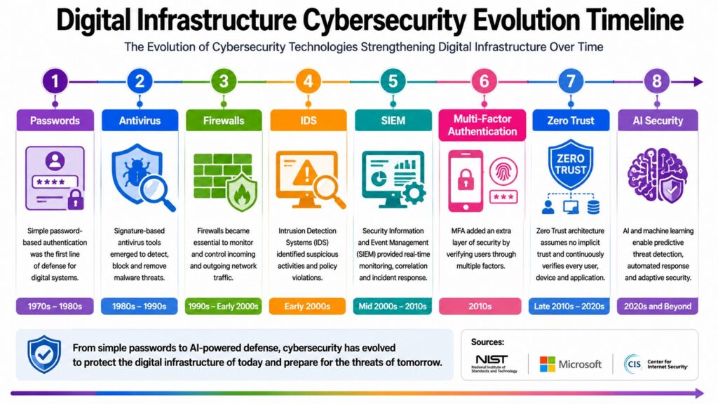 Digital Infrastructure Cybersecurity Evolution Timeline
