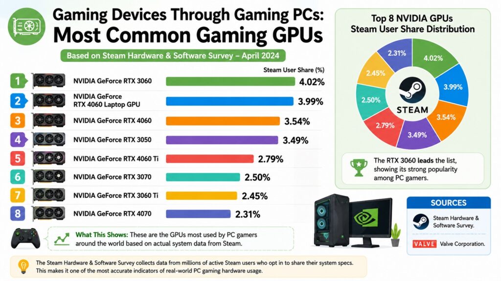 Gaming Devices Through Gaming PCs: Most Common Gaming GPUs