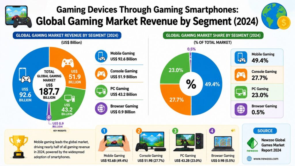 Gaming Devices Through Gaming Smartphones -- Global Gaming Market Revenue