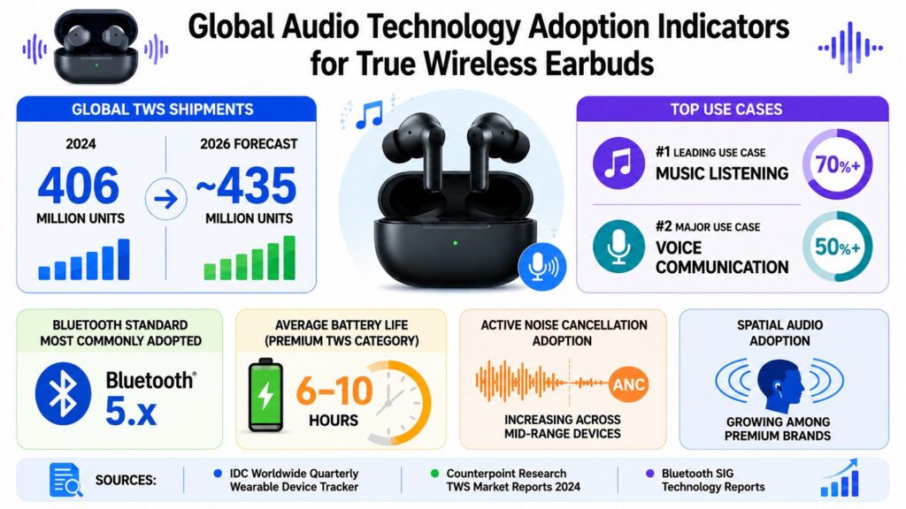 Global Audio Technology Adoption Indicators - True Wireless Earbuds