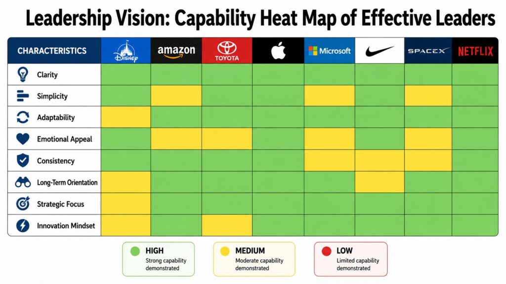 Leadership Vision -- Capability Heat Map of Effective Leaders