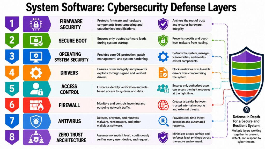 System Software -- Cybersecurity Defense Layers