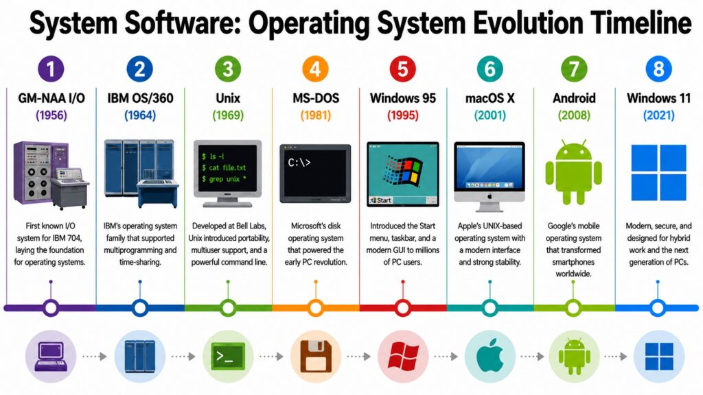 System Software -- Operating System Evolution Timeline