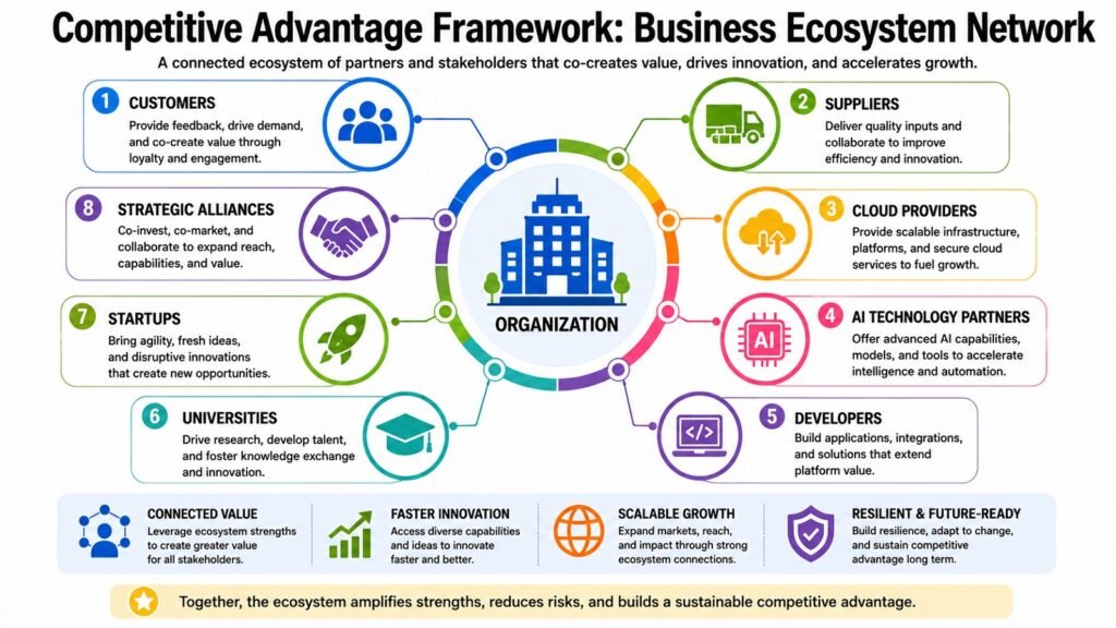 Competitive Advantage Framework -- Business Ecosystem Network