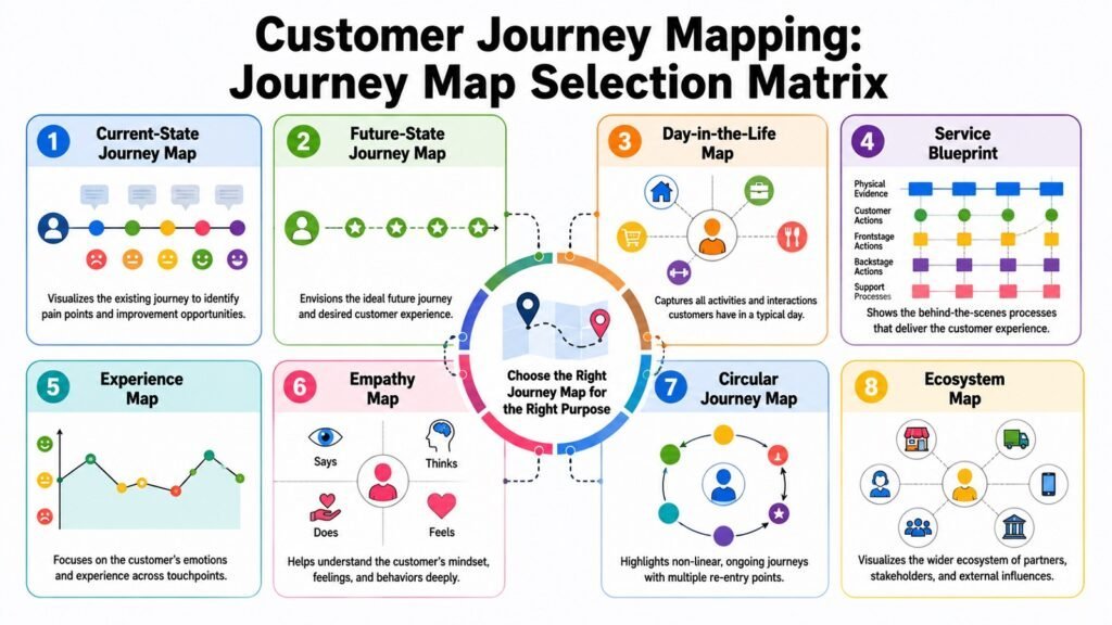 Customer Journey Mapping -- Journey Map Selection Matrix