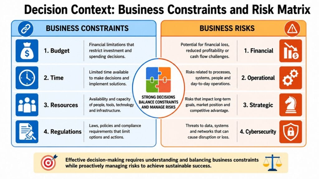 Decision Context -- Business Constraints and Risk Matrix