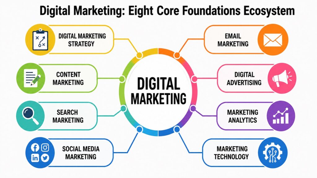 Digital Marketing -- Eight Core Foundations Ecosystem