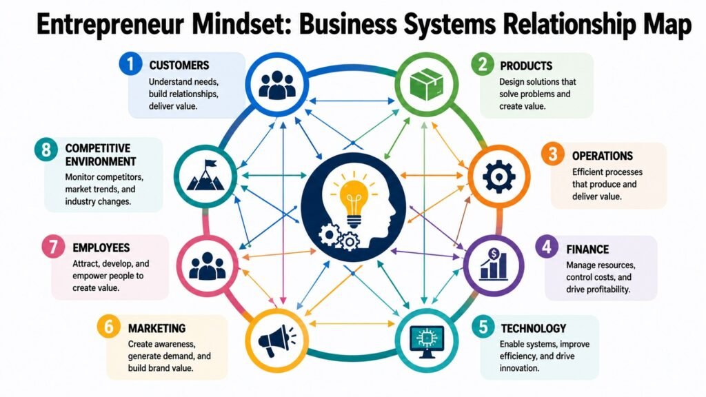 Entrepreneur Mindset -- Business Systems Relationship Map