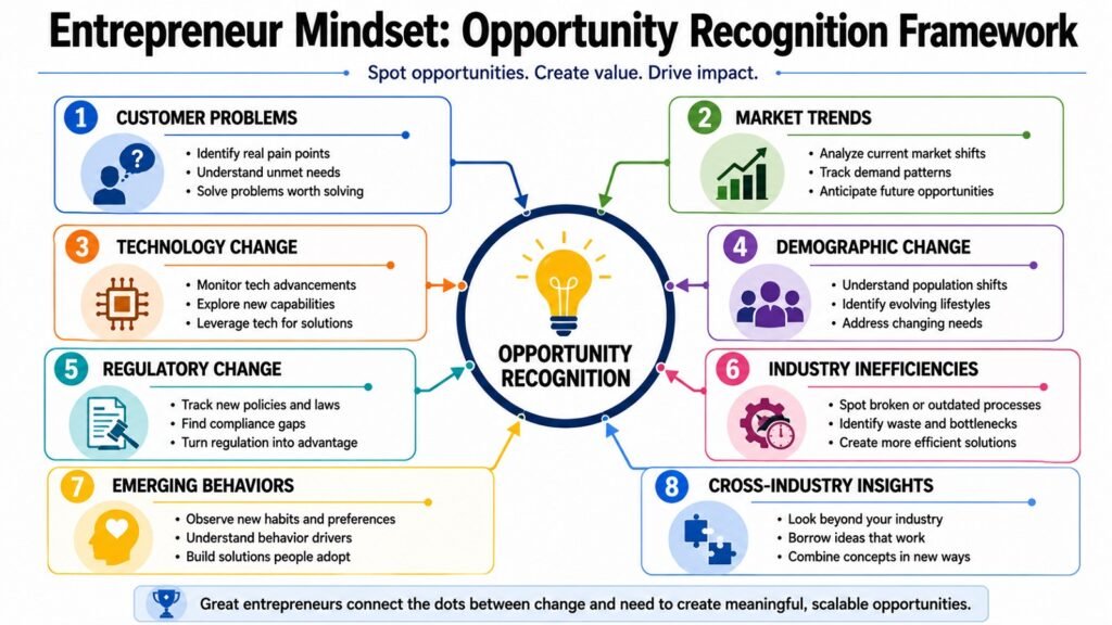 Entrepreneur Mindset -- Opportunity Recognition Framework