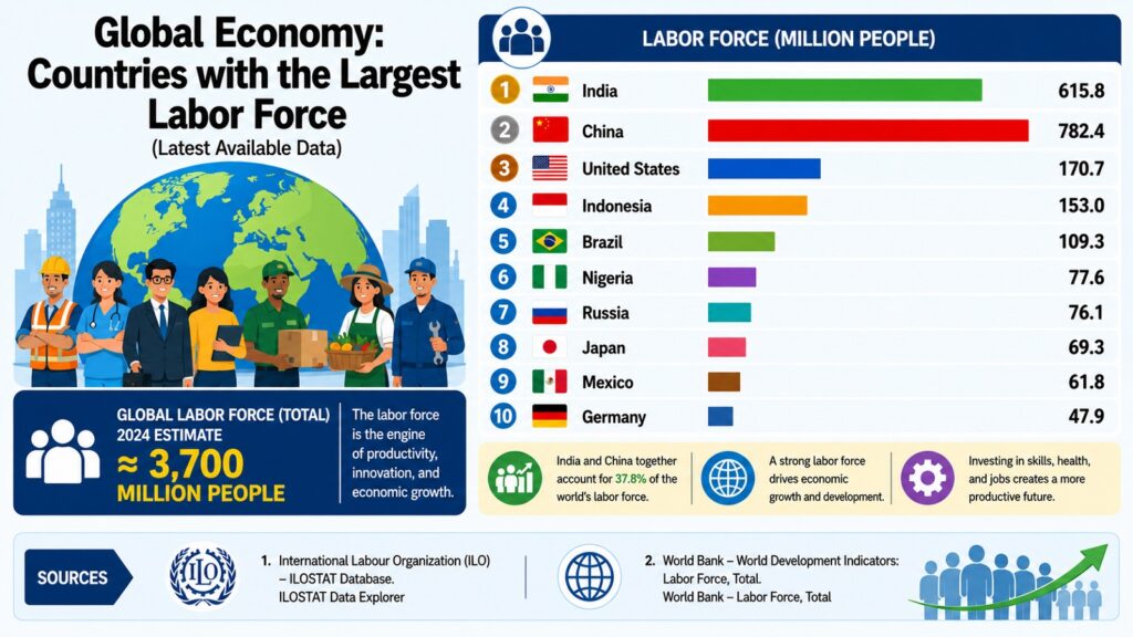 Global Economy -- Countries with the Largest Labor Force