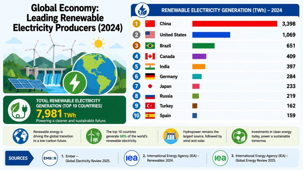 Global Economy -- Leading Renewable Electricity Producers