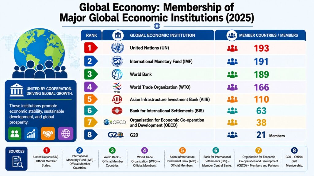 Global Economy -- Membership of Major Global Economic Institutions